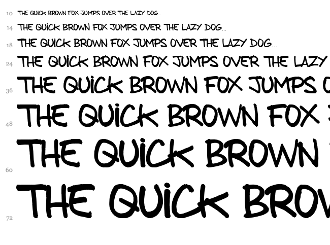 From brush to caps font waterfall